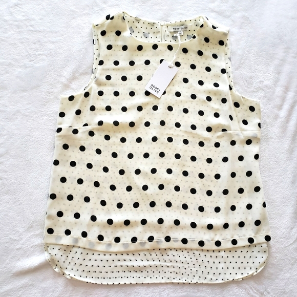 Rose + Olive Sleeveless Polka Dot Blouse - Picture 7 of 12